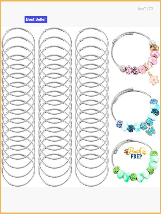 Jewelry - 45 Pcs Snake Charm Bracelet Set Stainless Steel Expandable Bangle DIY Jewelry
